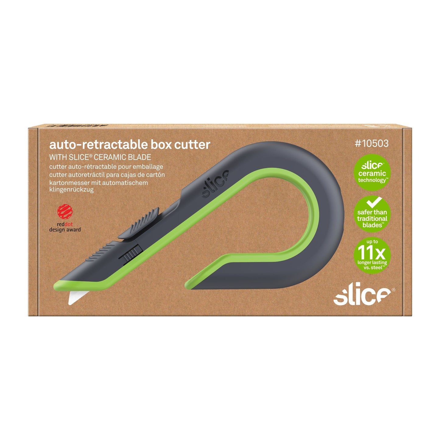 Cutter autorretráctil para cajas de cartón